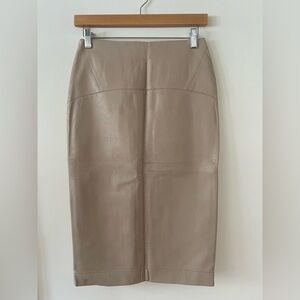 Elegant Tan Leather Skirt